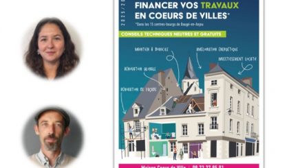 Image de l'opération l'equipe et l'affiche de la nouvelle OPAH-Ru 2025-2030